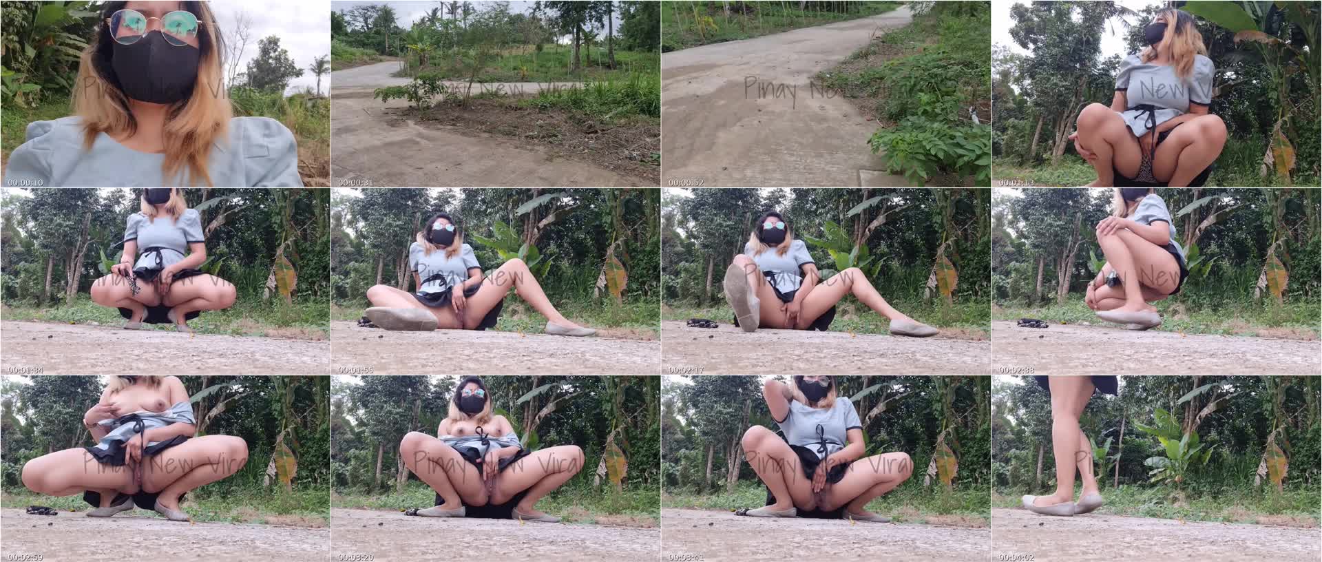 Public Risky Fingering Until Cum Beside The Road Get Caught Pinay Viral Scandal