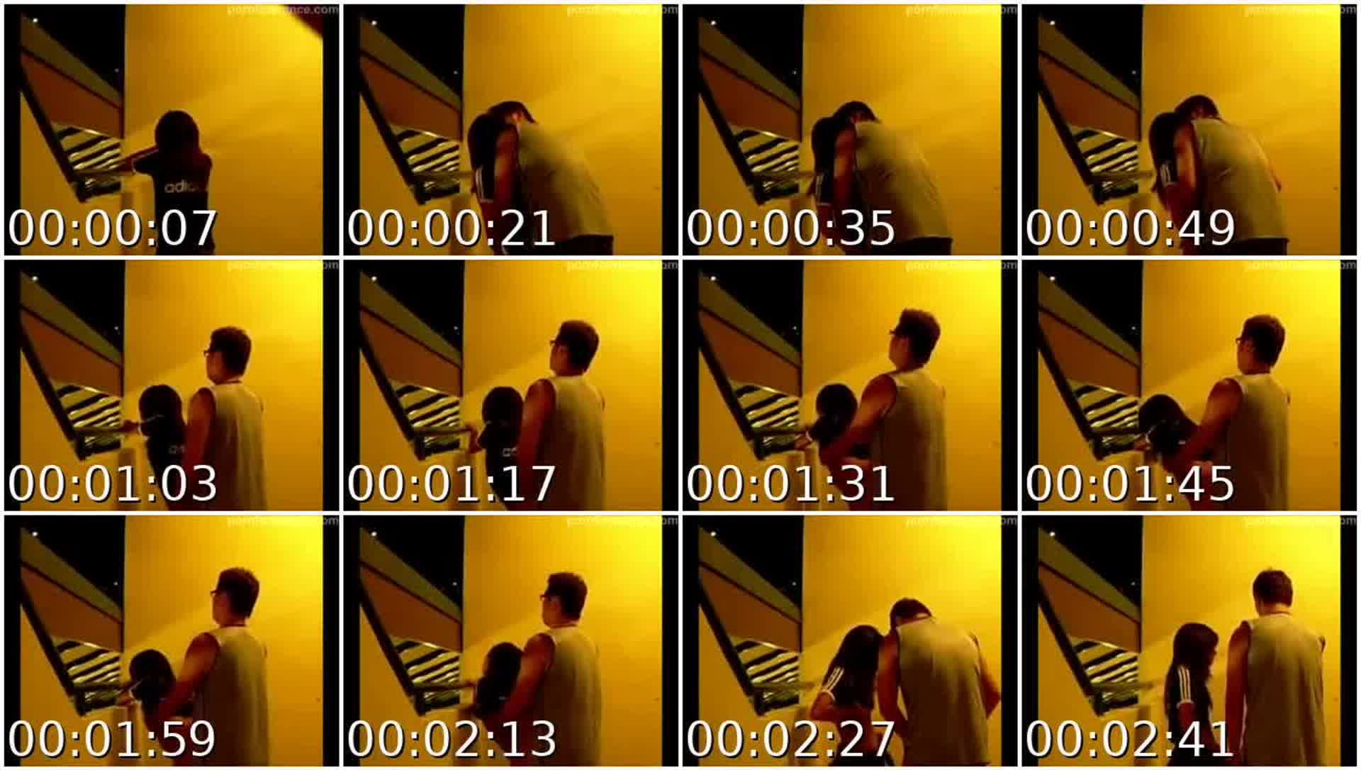 Singapore couple staircase quick sex