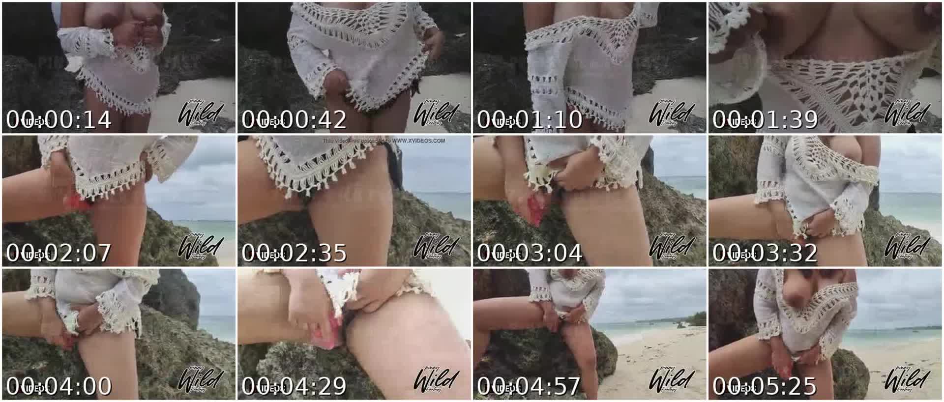 Horny Pinay Teen Masturbates Outdoor And Played With Her Dildo On A Public Beach